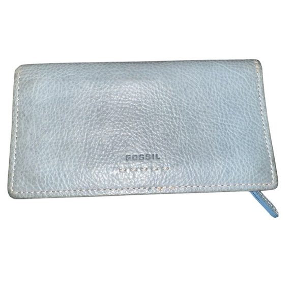 Fossil Checkbook credit card Wallet powder blue - Picture 1 of 3